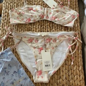 NEW LoveShackFancy Bikini Pink Romance Sz L